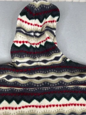Vintage American Eagle Fleece Hoodie M Southwestern Fair Isle Y2K Full Zip thumbnail 6