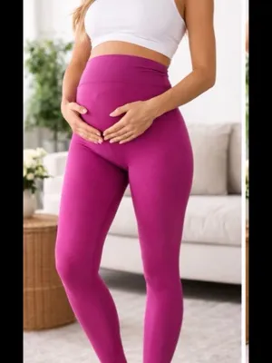 Hatch Magenta Maternity High-Waist Leggings thumbnail 13