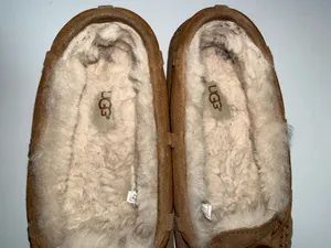UGG Bella II Moccasin Slippers Chestnut Brown Suede Fur Lined thumbnail 9