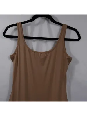 Women’s Nude Seamless Bodycon Midi Slip Dress Size M thumbnail 2