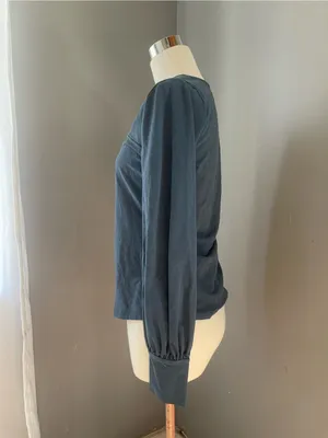 Nordstrom Long Sleeve Square Neck Top in Dark Slate thumbnail 2