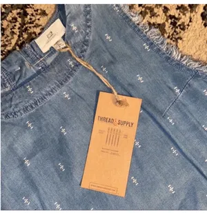 Thread&Supply soft jean sleeveless top BNWT XS thumbnail 3