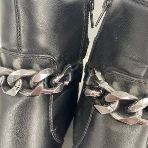 GBG Los Angeles Silea Chain Chunky Heel Moto Boots Size 8 thumbnail 7