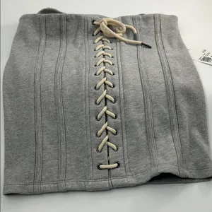 Forever 21 Heather Gray Lace-Up Skirt thumbnail 13