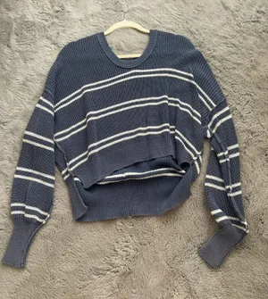 Aerie Striped Sweater Oversized thumbnail 1
