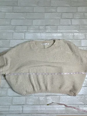 Altar’d State Cozy Cream Textured Knit Women's Sweater size Large thumbnail 6