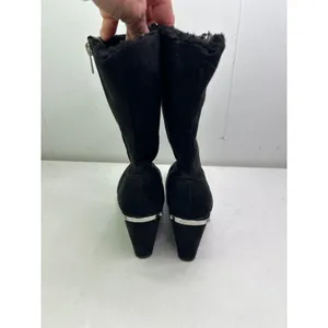 Juicy Couture Fold-Over Wedge Kasia Boots Ingot Micah Zamino Jenner 7.5 Black thumbnail 4