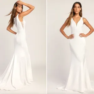 LULUS Bridal Wedding Elegant Sophisticated Sexy Lace Mermaid Gown thumbnail 3