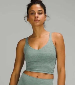 ✨🩶 Lululemon Align Tank Heathered Green Sage‎ Cami Crop Top Size 12 🩶✨ thumbnail 1