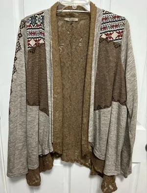 Miss Me Bohemian Patchwork Open Front Cardigan thumbnail 1