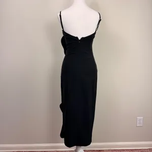 Bardot Likely Rona Ruffle Midi‎ Dress Square Neck Black Cocktail Dress 4/XS thumbnail 9