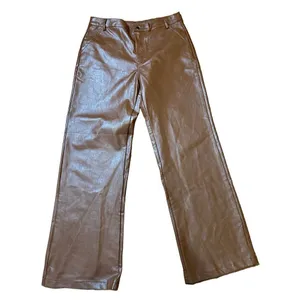 Princess Polly cognac brown wide leg faux leather‎ high rise pants sz 10 thumbnail 11