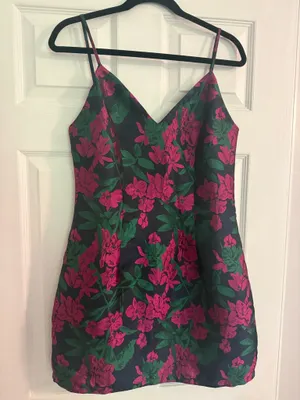 Lulus Absolutely Exquisite Navy Blue Floral Jacquard Mini Dress thumbnail 4