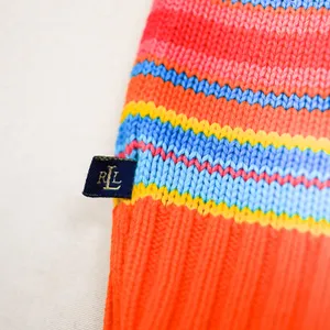 Lauren Ralph Lauren Sweater Vest Womens 3X Orange Striped Cotton Knit Multicolor thumbnail 5