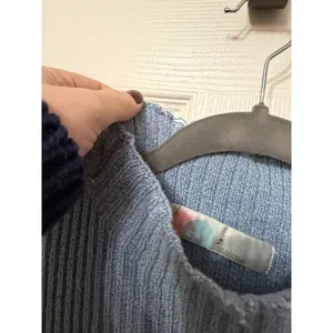 Free People Beach Blue Ribbed Knit Mock Neck Sweater Vest Sleeveless‎ Top S/P thumbnail 5