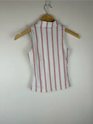 Barstool Vertical Dot Women's Sleeveless Golf Tennis Polo Shirt Sz‎ XS thumbnail 6