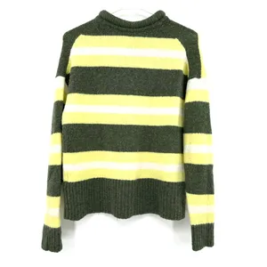 Madewell‎ size Medium striped fulton pullover sweater yellow green thumbnail 2