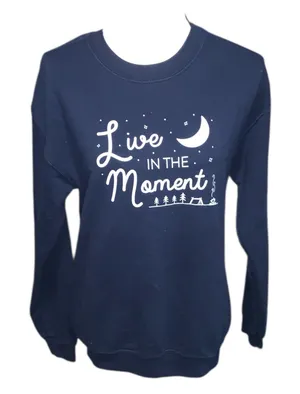 Gildan Live In The Moment Navy Graphic Pullover Sweatshirt thumbnail 1