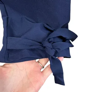 Grace Karin NWT Navy‎ Blue High Rise Paperbag Skinny Cropped Belted Pants Sz 2XL thumbnail 5