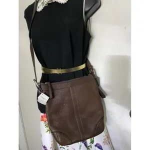 coach shoulder brown leather cross body bag thumbnail 6