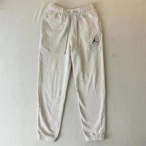 Jordan Flight Joggers Womens Small Beige Fleece‎ Sweatpants Jumpman Streetwear thumbnail 2