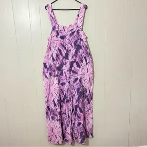 SHOW ME YOUR MUMU Summerland Jumpsuit Size L Purple Tie Dye Wide Leg Boho Resort thumbnail 6