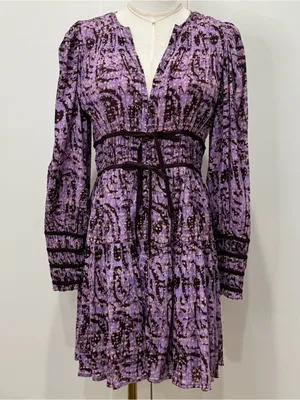 Ulla Johnson Kesia Mini Dress 2 Purple Long Sleeve Fall Feminine Whimsy Chic thumbnail 6