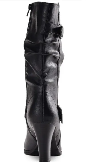 . Black Sachi Mid-Calf Block Heel Boots thumbnail 5