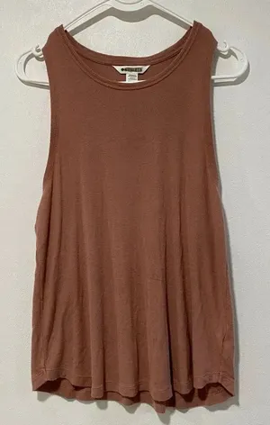 Athleta Sleeveless Tank Top Small Terracotta Brown Lightweight Lounge Activewear thumbnail 1