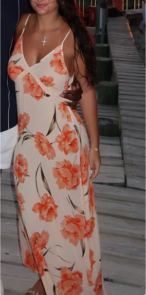 Summer midi dress Orange thumbnail 1