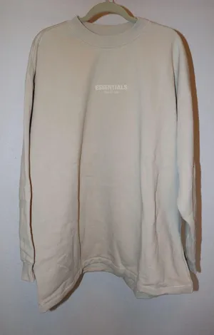 Fear of God Essentials Beige Relaxed Crewneck Sweatshirt thumbnail 3