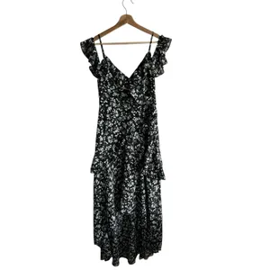 ASTR The Label Midi Dress Sz S Floral High Low Tiered Ruffle thumbnail 3
