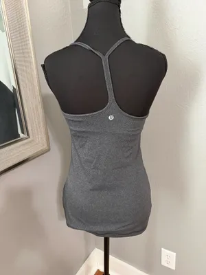 Lululemon Power Y Tank Racerback Yoga Running Athletic Grey Size 6. thumbnail 4