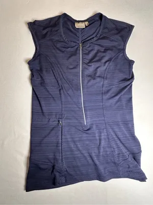Athleta Navy Sleeveless Zip Front Athletic Top Women’s Medium thumbnail 8