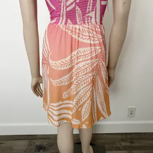 [Maaji] Pink Orange Ombre Tropical Foliage Corset Bust Mini Dress NWT Sz Large L thumbnail 9