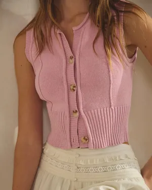 Button down sweater knit tank Size M thumbnail 1