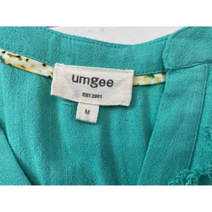 Umgee Green Tiered Frayed Hem V‎ Neck Short Sleeve Casual Dress Size Medium thumbnail 12