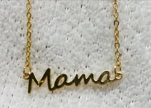 18k Gold Plated Fashion Stainless Steel Mama Pendant Necklace thumbnail 1