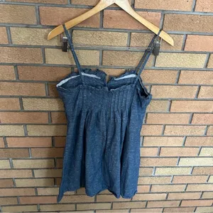 Madewell Chambray Pintuck Cami Ruffle Chambray Mini Dress Size 4 thumbnail 4