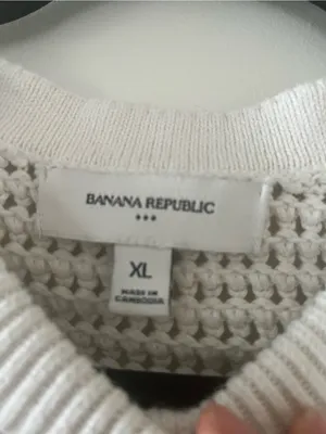 Banana Republic White Knit Button Up Cardigan XL 100% Cotton Coastal Beach thumbnail 2