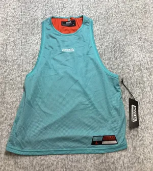 Moolah Kicks Womens‎ Mesh Practice Top Aqua Red Basketball Jersey 223001 L NEW thumbnail 1
