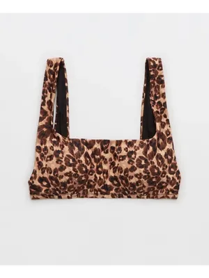NWT Aerie Leopard Scoop Bikini Top - Size: Large thumbnail 7