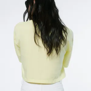 NWT ZARA LIME GREEN RELAXED FIT CROPPED TOP LARGE Butter Yellow thumbnail 3