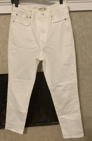Madewell Vintage Women's White Straight-Leg Jeans, Size 28, Cotton Strech thumbnail 1