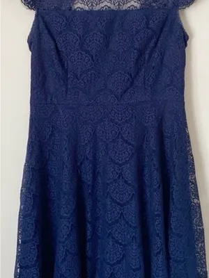 Navy Blue Lace Dress Women’s Size‎ 10 ~ Formal Party Dress ~ Wedding Guest thumbnail 5