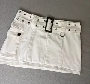 Edikted White Grommet Belted Mini Skirt thumbnail 1