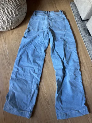 American Eagle Outfitters Light Blue Wide-Leg Jeans thumbnail 4