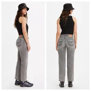 Levi’s Low Pro Straight Jeans Gray Wash Size 27 thumbnail 2