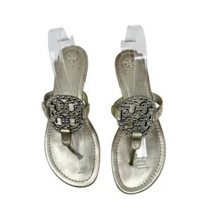 Tory Burch Miller Crystal Embellished Sandal Platinum Metallic Size 8 thumbnail 2