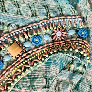 Chicos Beaded Kaftan Top Green Large‎ or XL thumbnail 11